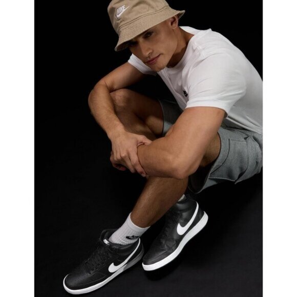 ⚡Nike Men's Black/White/Black Court Vision Mid Next Nature Fashion Sneakers - Picture 2 of 7